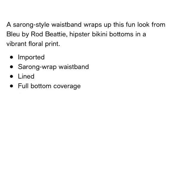 Bleu Rod Beattie Fresh Picks Sarong Hipster Bottom - Picture 12 of 12